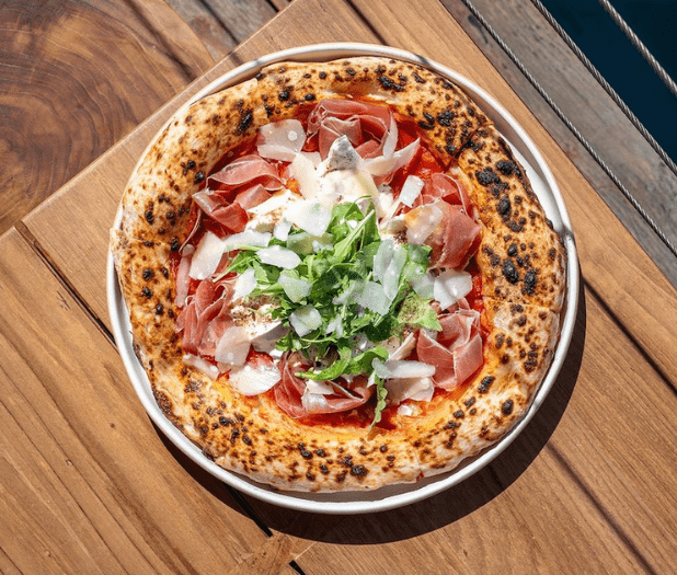 BURRATA AND PROSCIUTTO
